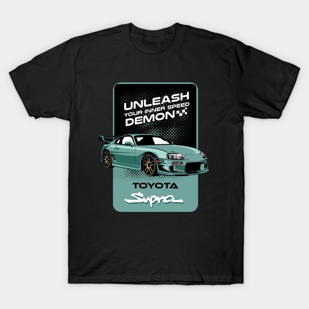 Supra JZA80 MK4 Car T-Shirt by milatees